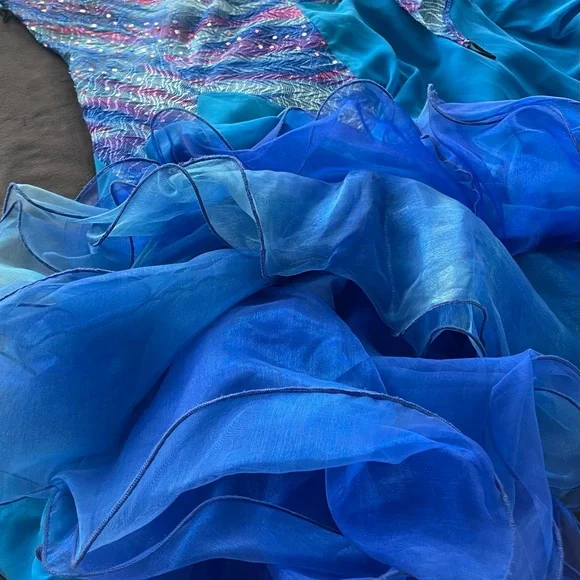 Vibrant Multicolor Ballroom Dance Dress - Picture 14 of 16